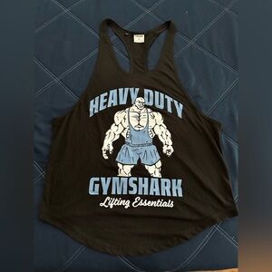 Gymshark Black and Blue Heavy Duty Stringer  Top size XL Slim Fit